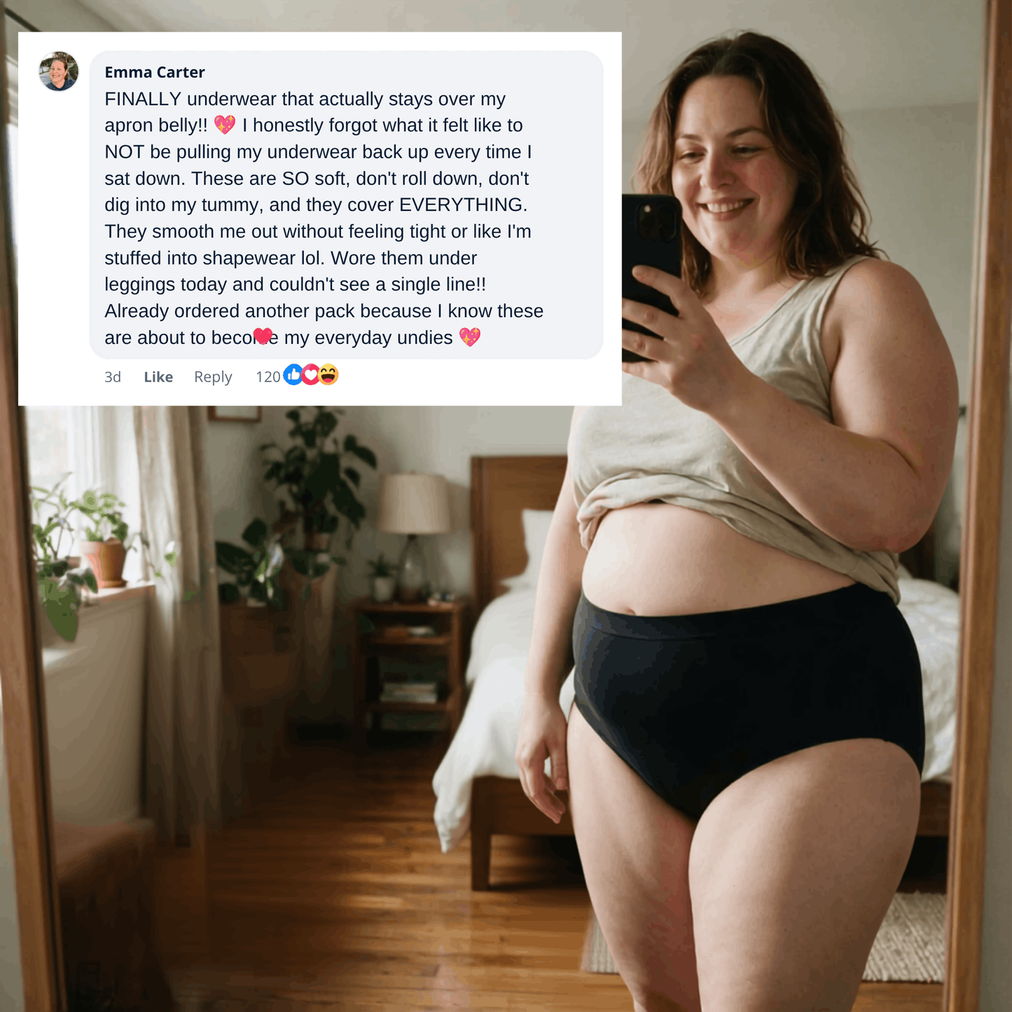 Tummy Control Seamless No Show Panties (Pack of 3)