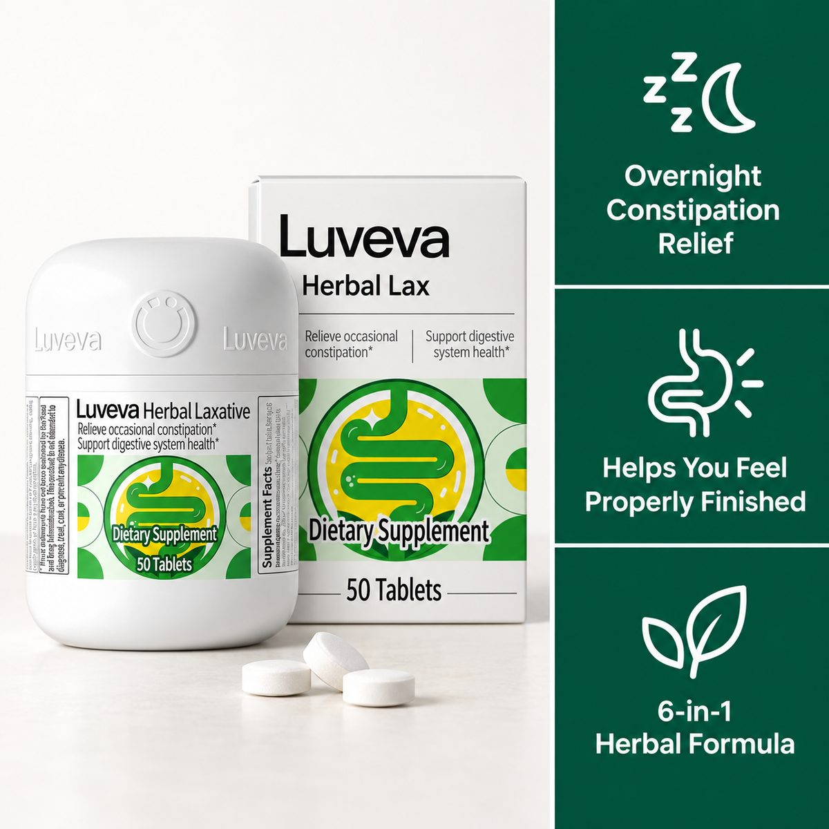 Luveva 100% Plant Based Herbal Laxatives