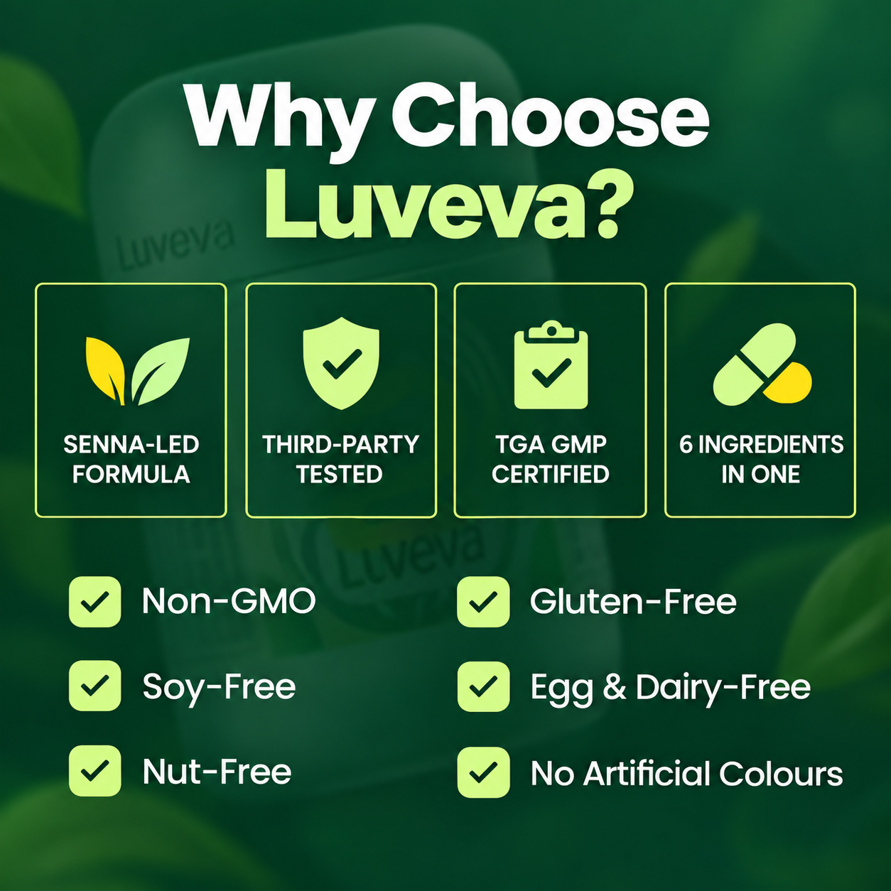 Luveva 100% Plant Based Herbal Laxatives